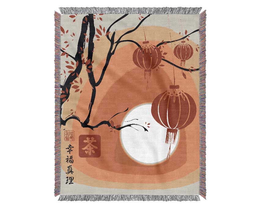 Chinese Bamboo lanterns Woven Blanket