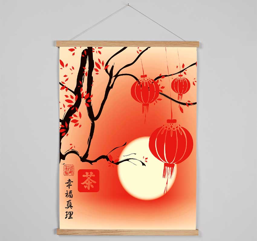 Chinese Bamboo lanterns Hanging Poster - Wallart-Direct UK