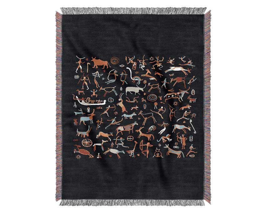 Cave Drawings Woven Blanket