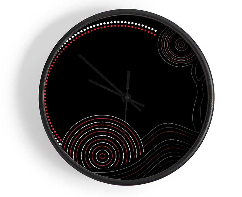 Aboriginal Sunset Tree Clock - Wallart-Direct UK