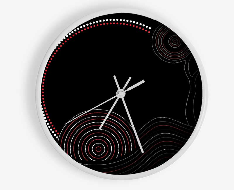 Aboriginal Sunset Tree Clock - Wallart-Direct UK