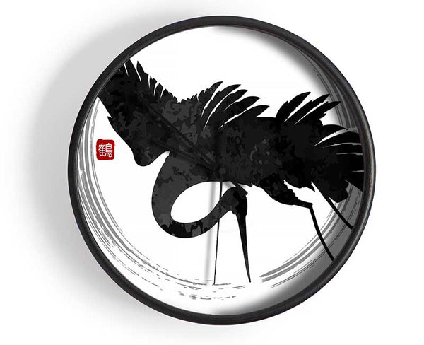 Japanese Crane 1 Clock - Wallart-Direct UK