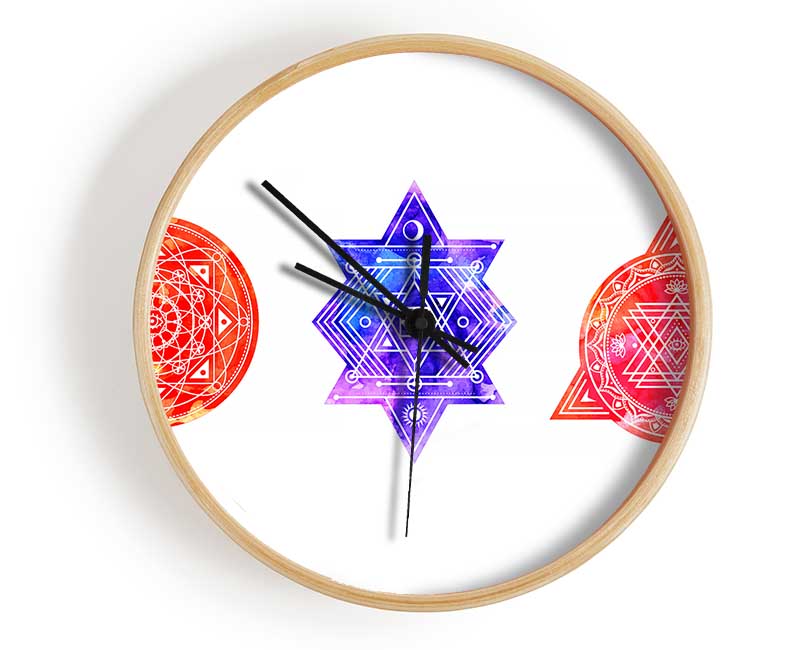 Indian Symbols Clock - Wallart-Direct UK