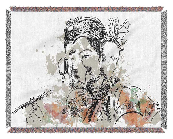 Hindu God Ganesha 7 Woven Blanket