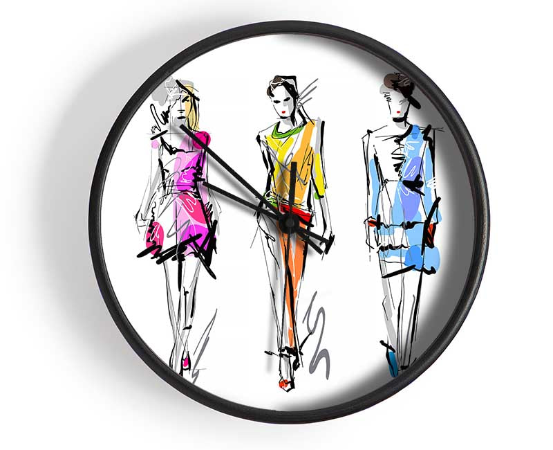 Designer Colour 3 Clock - Wallart-Direct UK