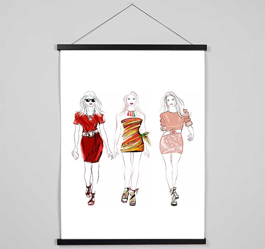 Catwalk Dresses Hanging Poster - Wallart-Direct UK