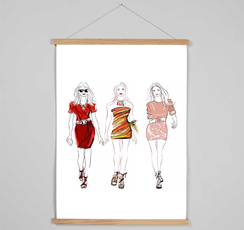 Catwalk Dresses Hanging Poster - Wallart-Direct UK