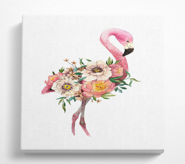 A Square Canvas Print Showing Flamingo Flower Body Square Wall Art