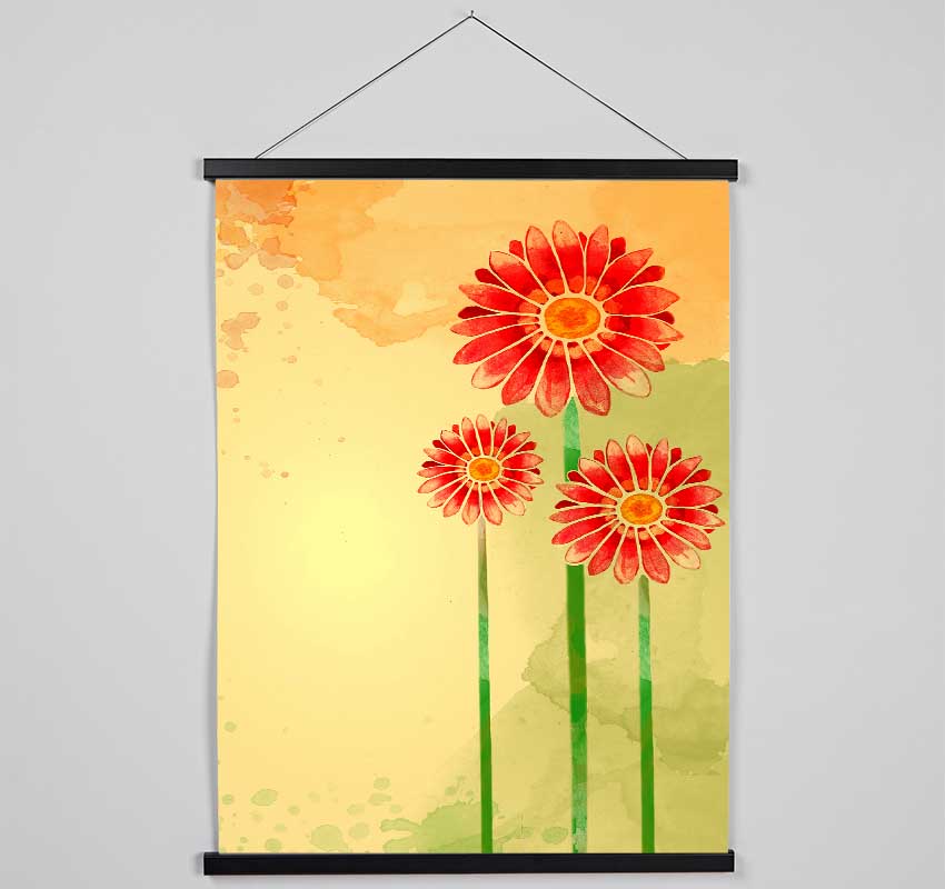 Trio Of Daisies Hanging Poster - Wallart-Direct UK