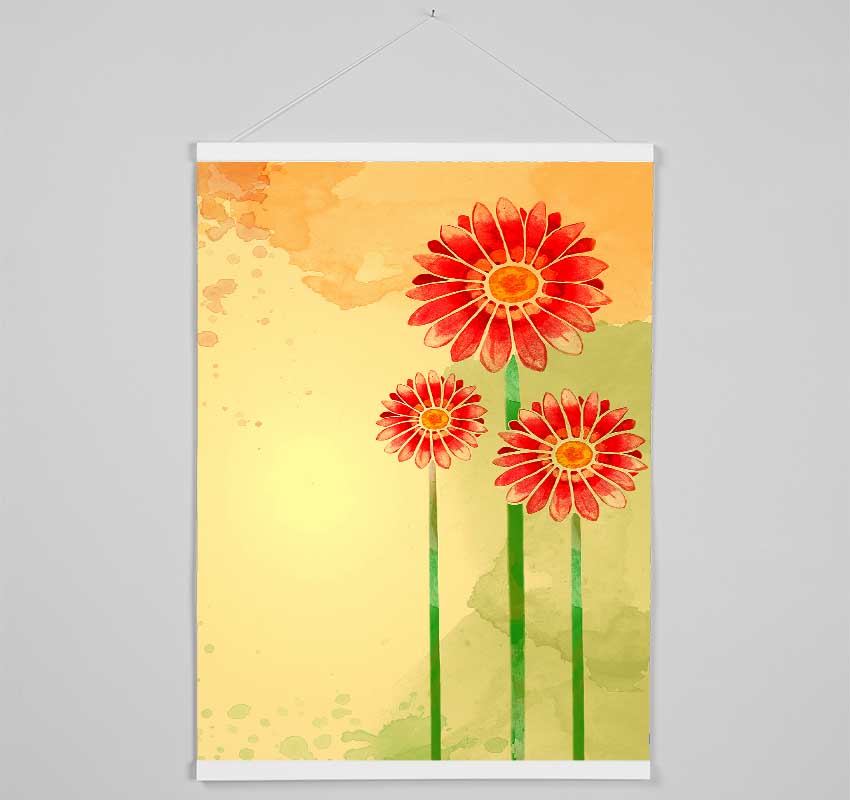 Trio Of Daisies Hanging Poster - Wallart-Direct UK