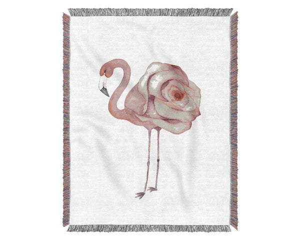 Pink Flamingo Rose Woven Blanket