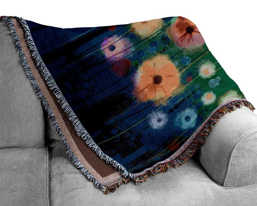 Psychedelic Flower Garden Woven Blanket