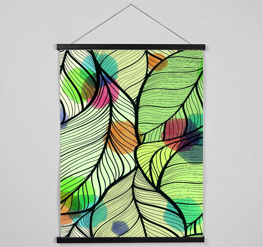 Paint Splash Leaves Hanging Poster - Wallart-Direct UK