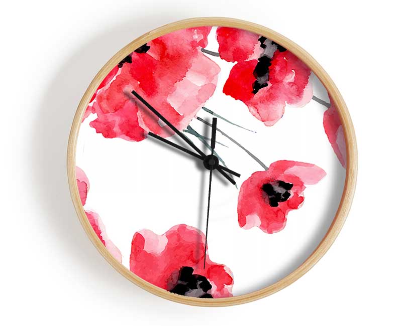 Just Poppies Clock - Wallart-Direct UK