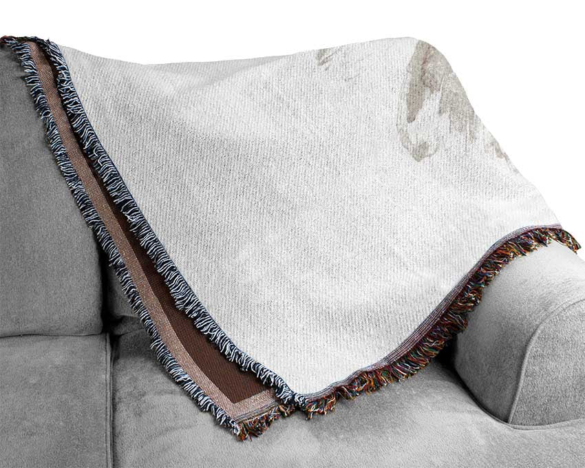 Grey Petal Beauty Woven Blanket