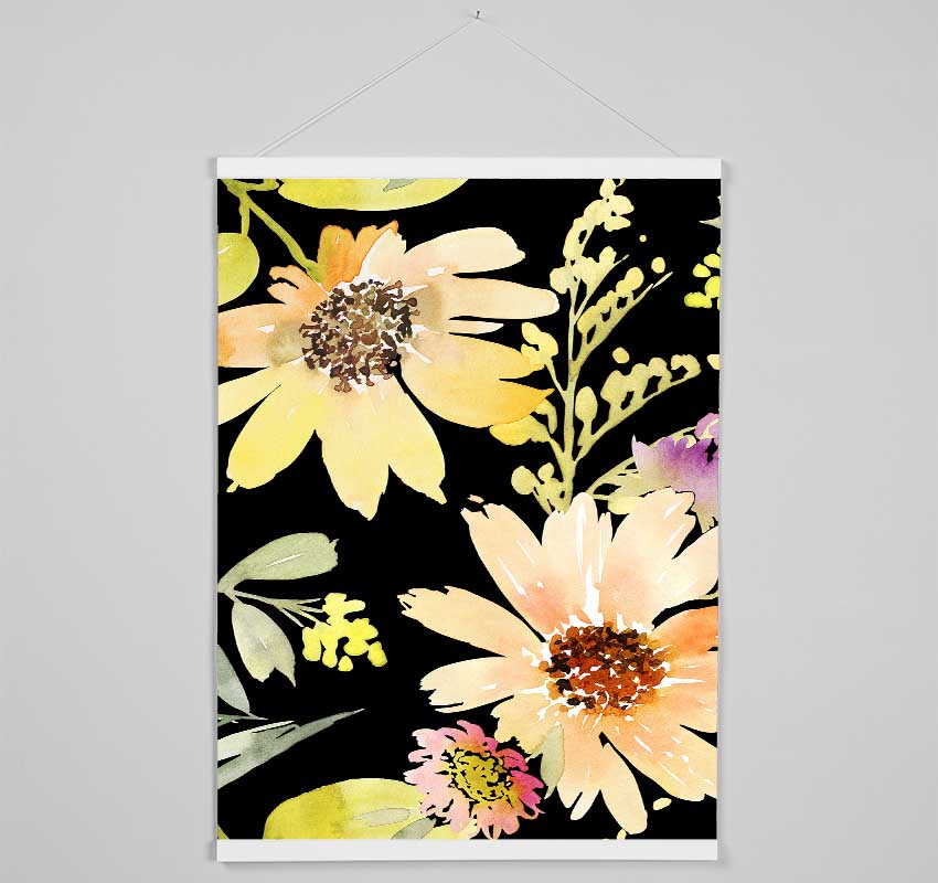 Large Golden Petals Hanging Poster - Wallart-Direct UK