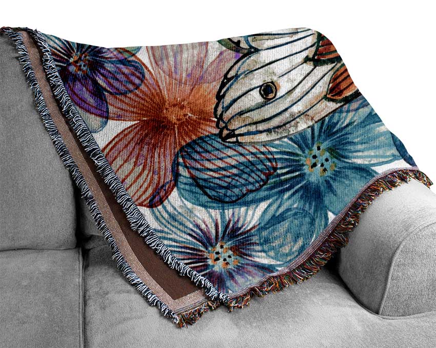 Butterfly Petal Madness Woven Blanket