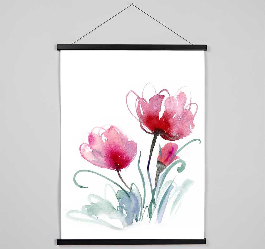 Trio Of Poppies Opening Hanging Poster - Wallart-Direct UK