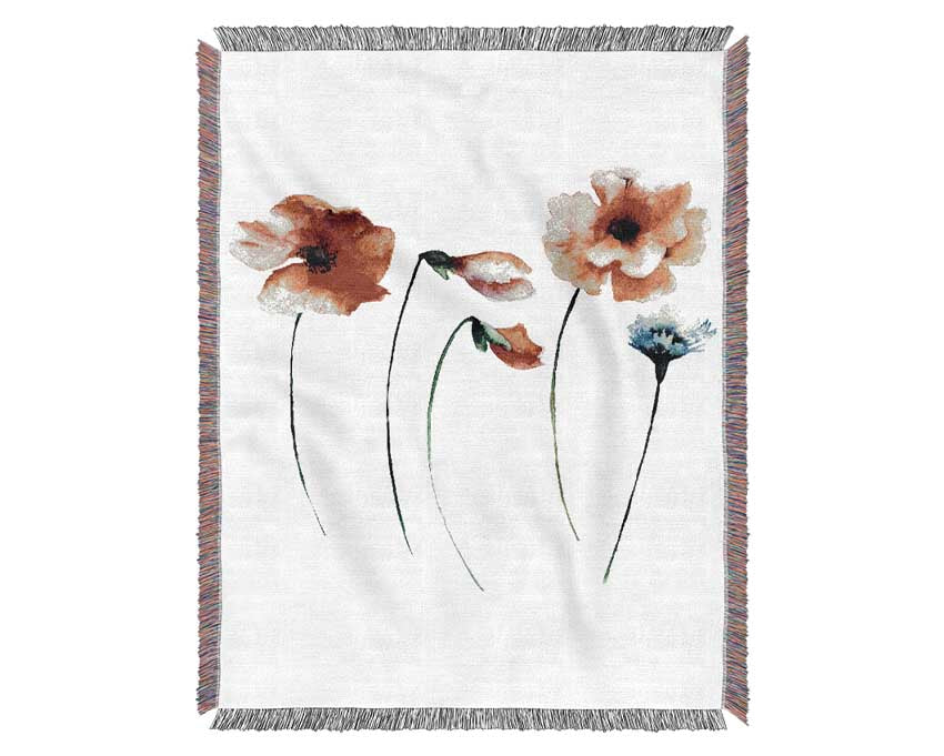 Poppy Stem Beauty Woven Blanket