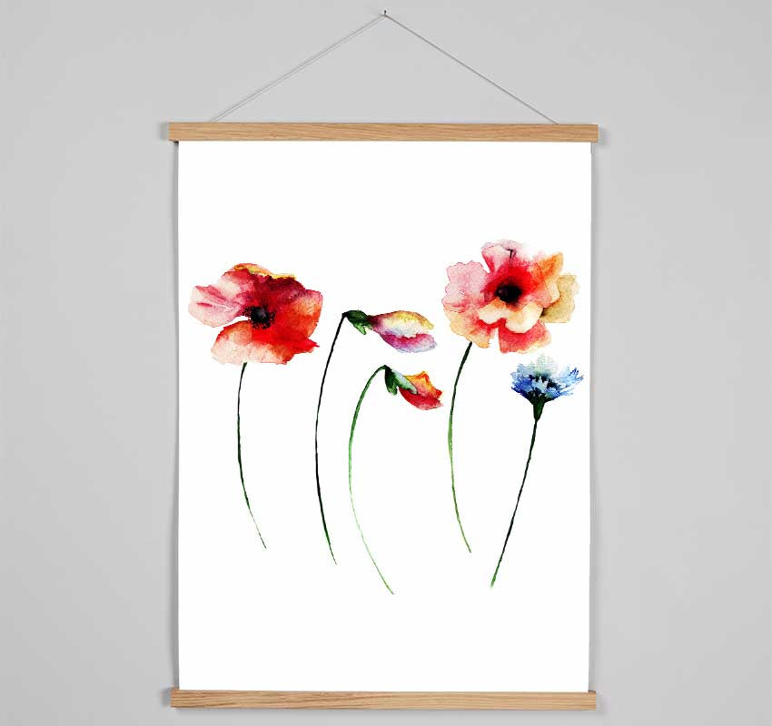 Poppy Stem Beauty Hanging Poster - Wallart-Direct UK