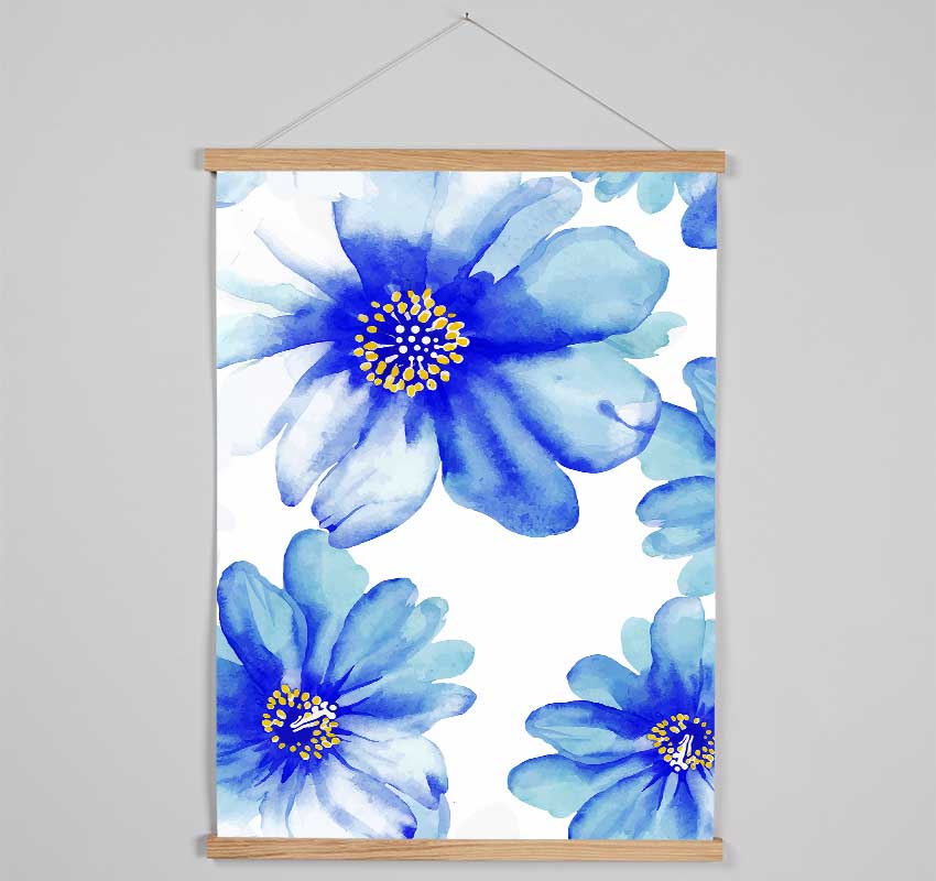 Stunning Blue Petals Hanging Poster - Wallart-Direct UK