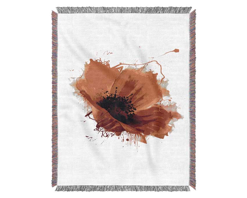 Red Poppy Head Woven Blanket