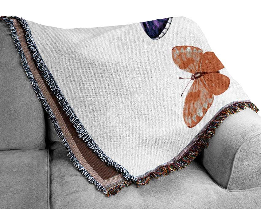 Rainbow Butterflies Woven Blanket