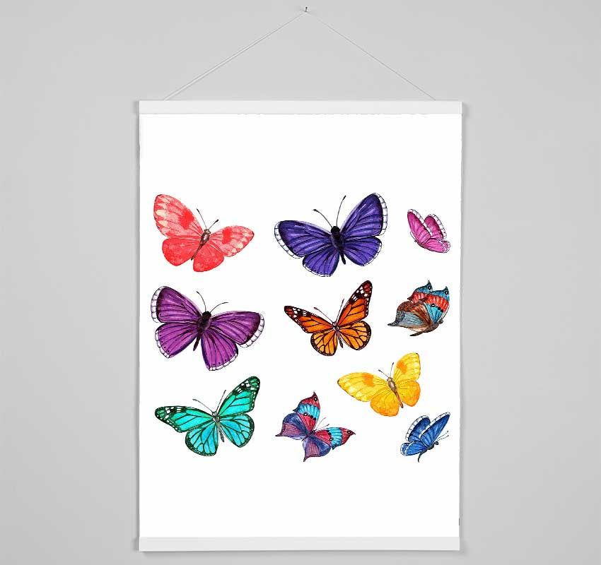 Rainbow Butterflies Hanging Poster - Wallart-Direct UK