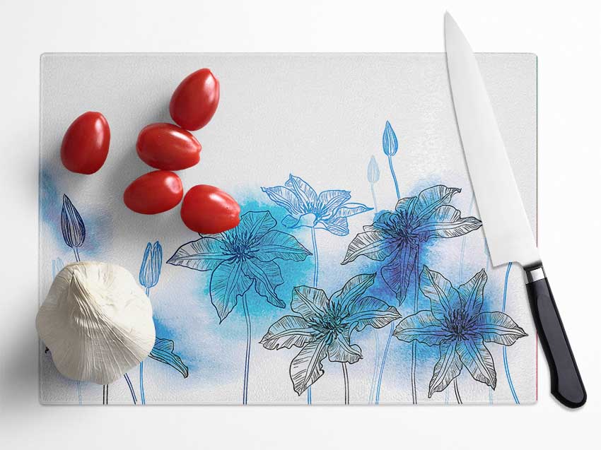 Just Blues Glass Chopping Board