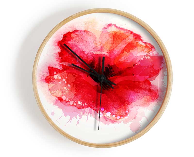 Delicate Poppy Clock - Wallart-Direct UK