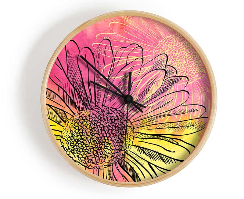 Summer Daisies Clock - Wallart-Direct UK