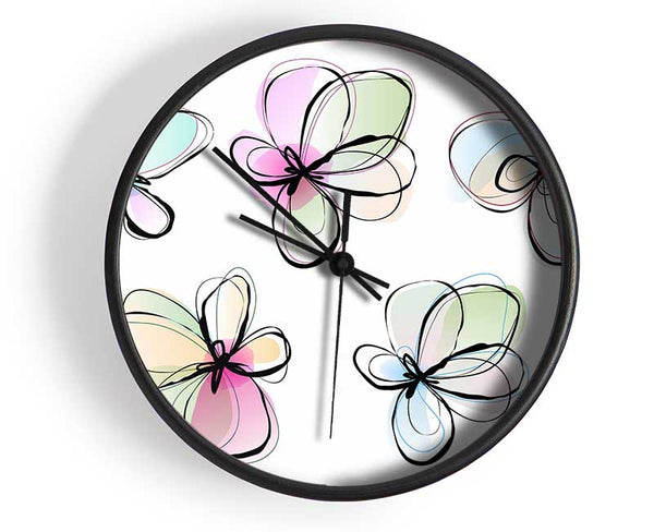 Pastel Petal Madness Clock - Wallart-Direct UK