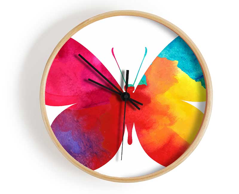 Rainbow Butterfly Clock - Wallart-Direct UK