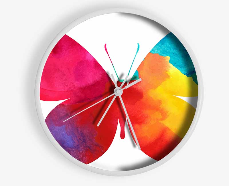 Rainbow Butterfly Clock - Wallart-Direct UK