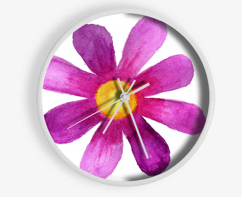 Pink Daisy Face Clock - Wallart-Direct UK