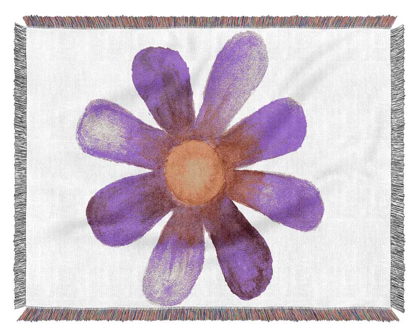 Pink Daisy Face Woven Blanket