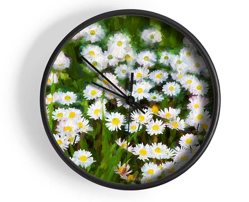 White Daisy Heaven Clock - Wallart-Direct UK