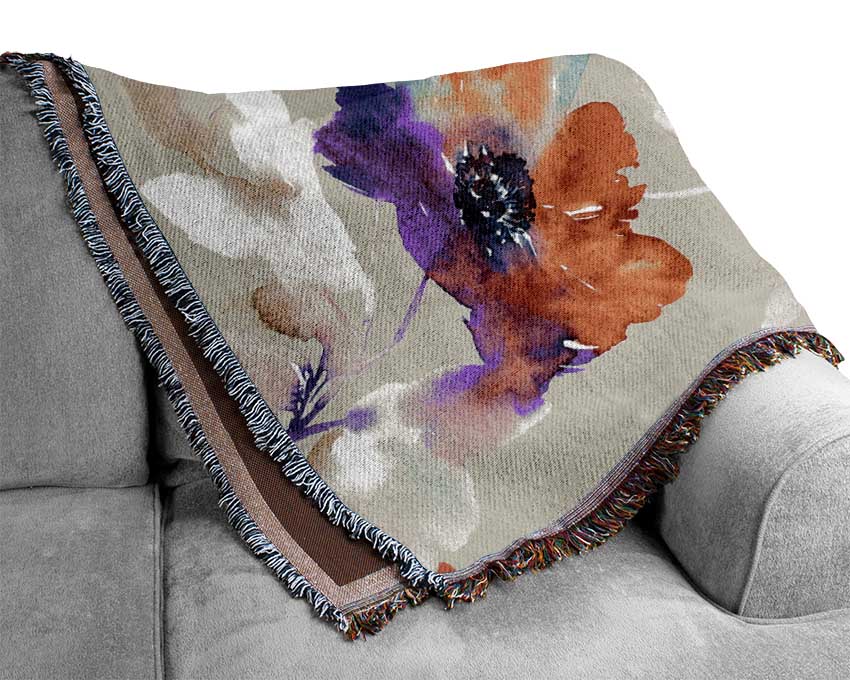 Watercolour Petals Woven Blanket