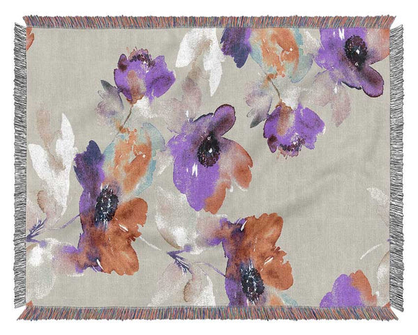 Watercolour Petals Woven Blanket