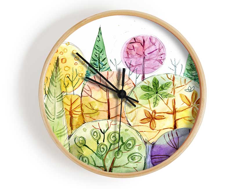 Tree Abstract Clock - Wallart-Direct UK