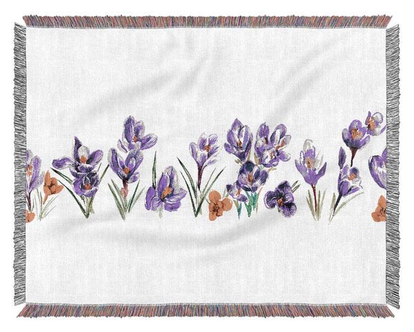 Purple Crocus Woven Blanket