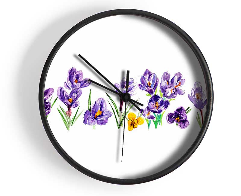 Purple Crocus Clock - Wallart-Direct UK