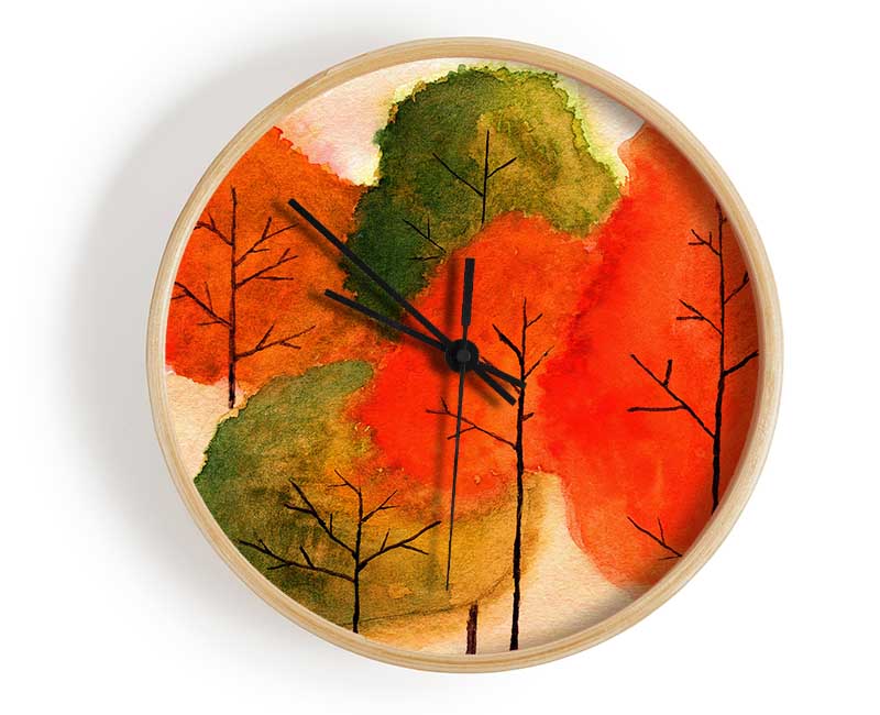 Autumn Trees 1 Clock - Wallart-Direct UK