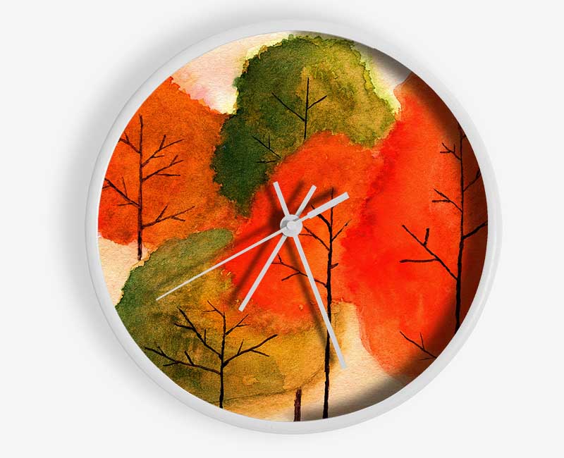 Autumn Trees 1 Clock - Wallart-Direct UK