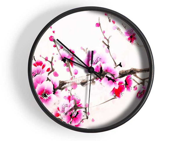 Cherry Tree Painting Clock - Wallart-Direct UK