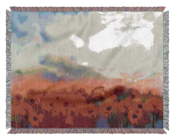 Poppy Field Abstract Woven Blanket