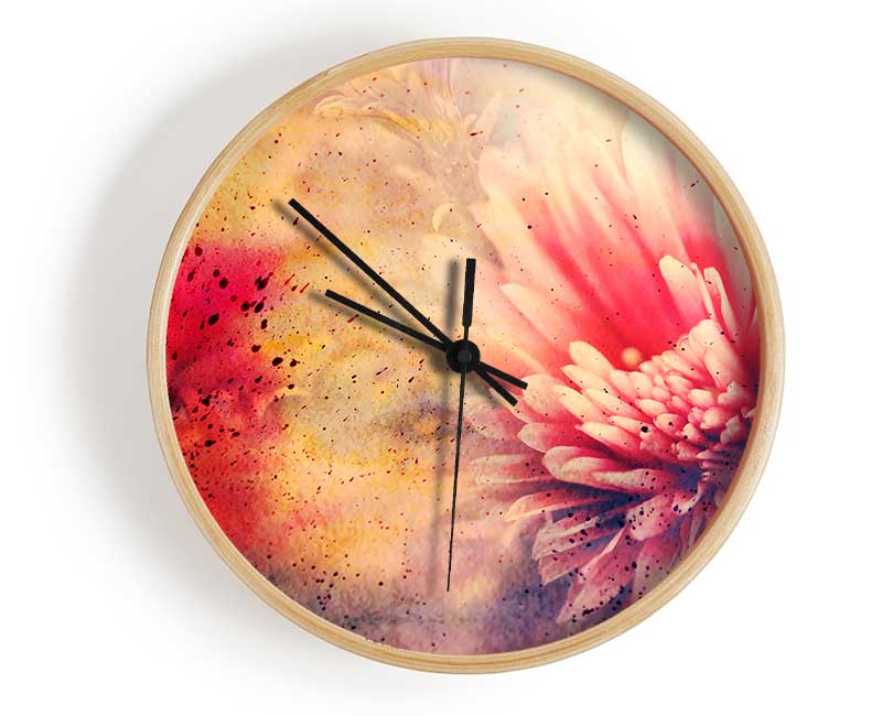 Pink Splash Clock - Wallart-Direct UK