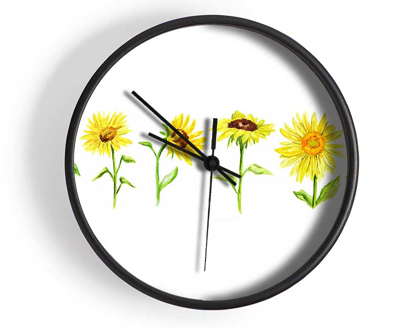 Sunflower Row Clock - Wallart-Direct UK