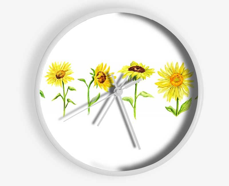 Sunflower Row Clock - Wallart-Direct UK