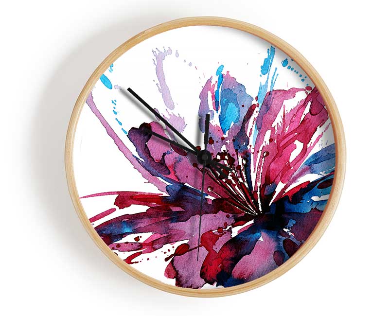 Lily Splash Clock - Wallart-Direct UK